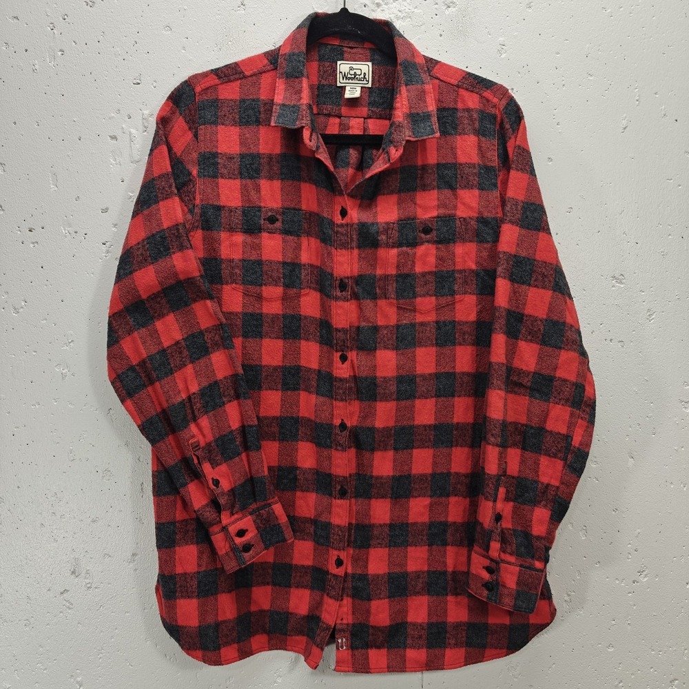 Woolrich Womens Medium Button Up‎ Top Red Buffalo Plaid